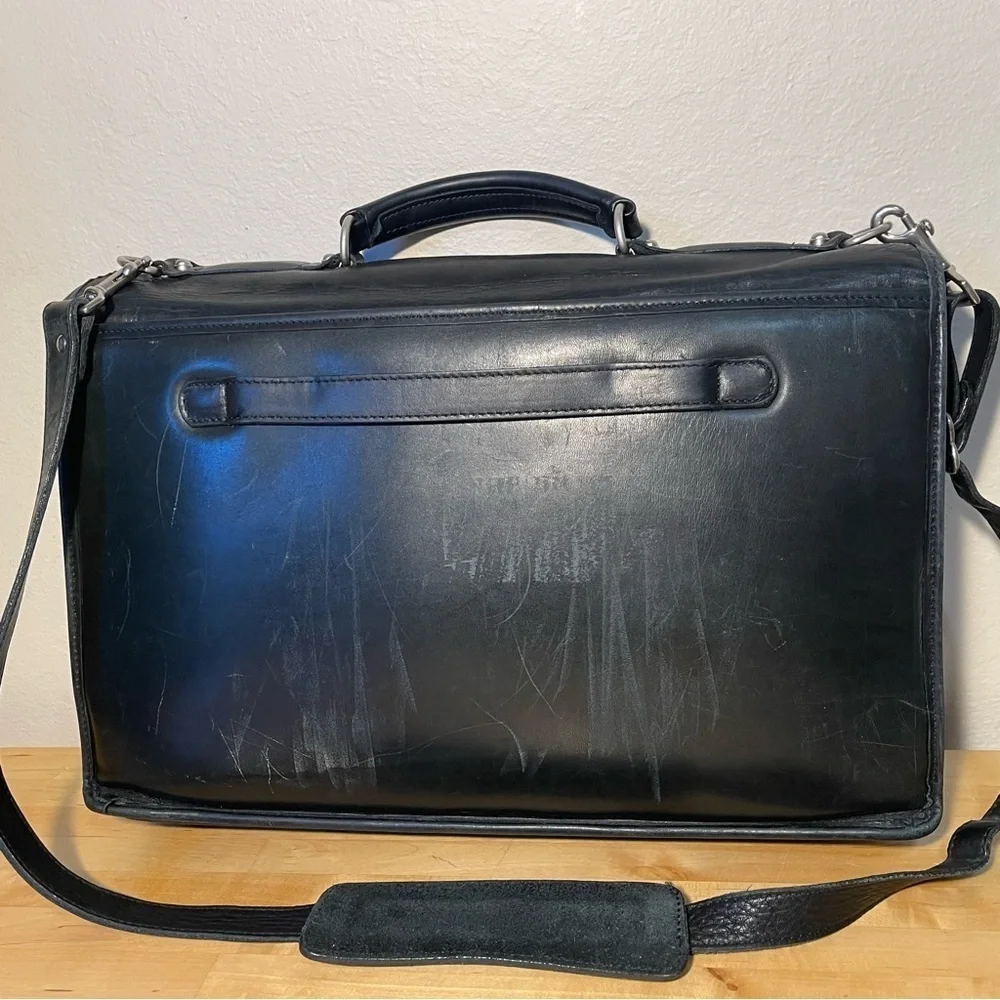 Jack Georges Elements Collection Double Gusset Flap Over Leather Briefcase